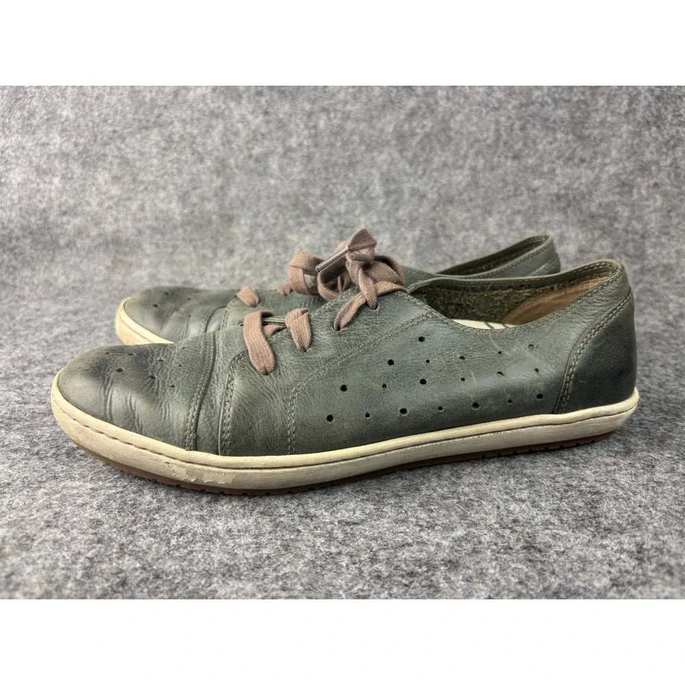 Taos Plim Soul Sneakers Womens 9.5 Green Leather Perforated Lace Up Comfort